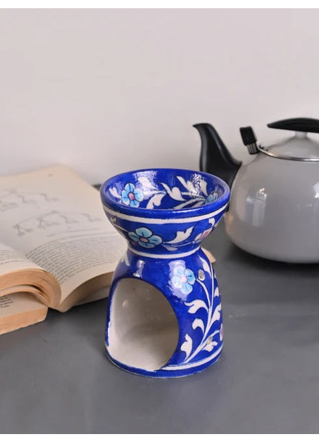 Blue Pottery Handmade Aroma Oil Diffuser Blue Color
