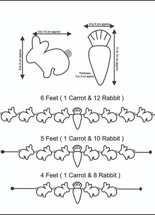 Rabbit & Carrot Wool Felt Garland – Handmade Celestial Home Décor Banner