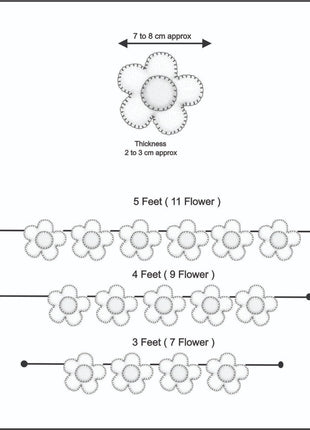 Flower Wool Felt Garland  Home Decor