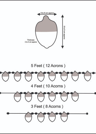 Acorns Wool Felt Garland  Home Decor