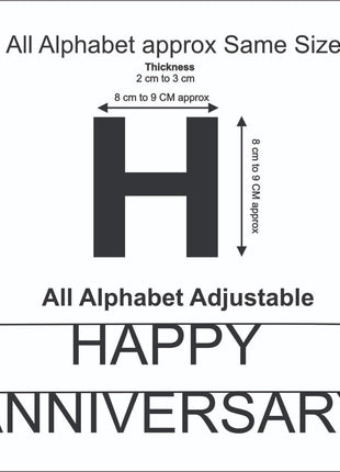 Happy Anniversary Wool Felt Garland – 8–10 cm Multicolor Letters