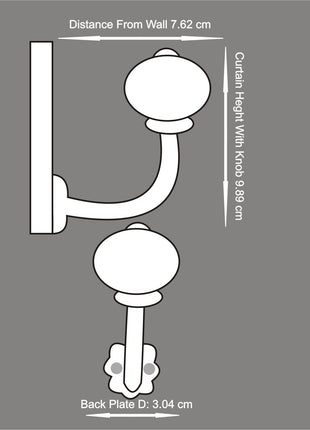 Curtain Tie Backs Hook Decorative Wall Hook- Turquoise (Set of Two)