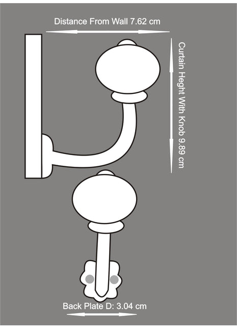 Curtain Tie Backs Hook Decorative Wall Hook- White (Set of Two)