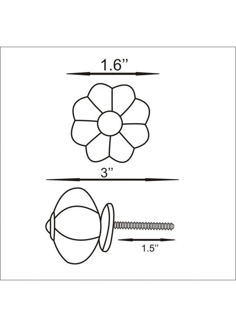 Blue design On White Base Ceramic Knob