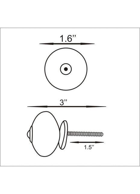Black Design On White Ceramic Knob
