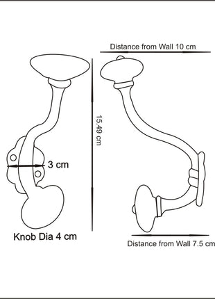 White Knob With Metal Wall Hanger