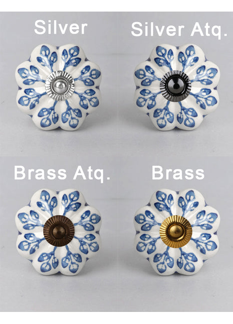 Blue Design Ceramic Knob, Curtain Tie & Pull Bundle 01