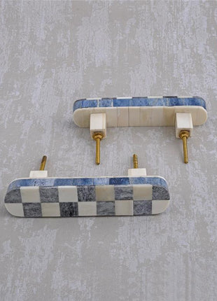 Natural Handmade Horn Bone Drawer Pull-Gray White