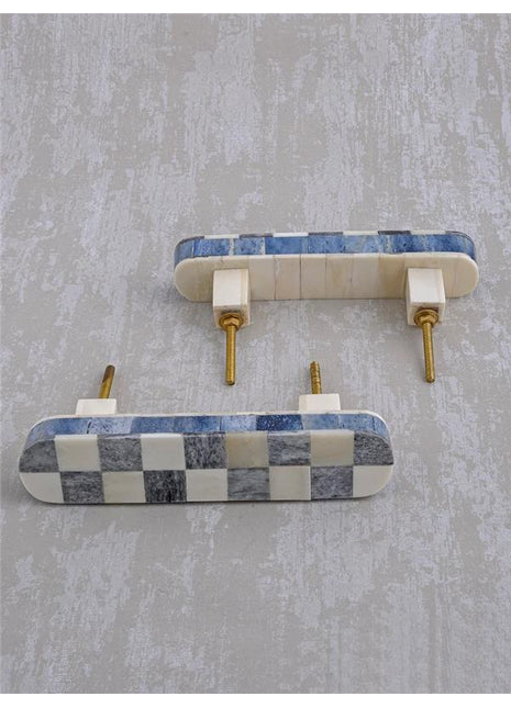 Natural Handmade Horn Bone Drawer Pull-Gray White