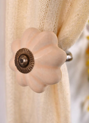 Yellow Ceramic Drawer Cabinet Knob & Curtain Tie Bundle