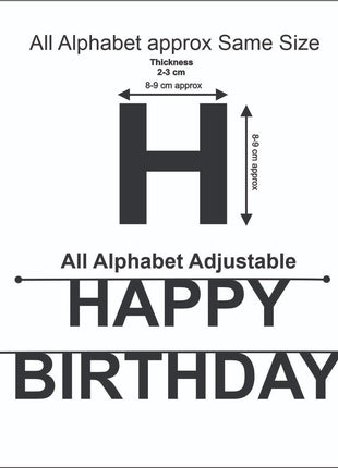 Handmade Wool Felt Happy Birthday Garland – Green & White Party Banner with 8–10 cm Letters