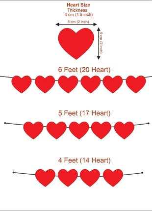 Wool Felt Heart Garland Valentine’s Day Home Decor 01