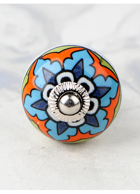 Multicolor Round Ceramic Kitchen Cabinet Knob