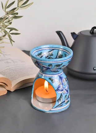 Blue Pottery Handmade Aroma Oil Diffuser- Turquoise Color