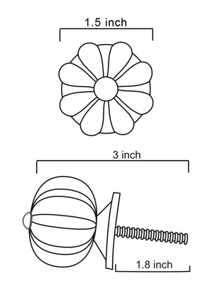 Solid Yellow Handmade Flower Shape Ceramic Cabinet Knob