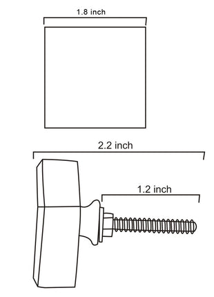 Unique Square Shaped Brown and White Wood and Resin Drawer Cabinet Knob