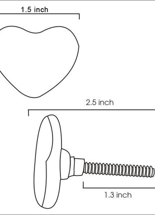 Unique White Clear Heart Cabinet Drawer Knob