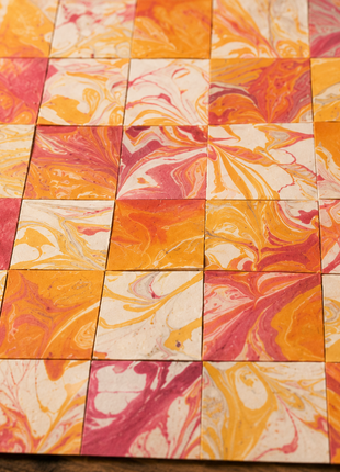 Hand-Knotted Suminagashi Artwork