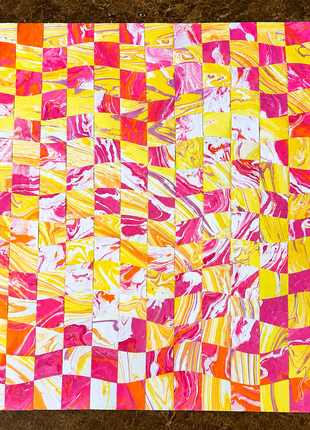 Hand-Knotted Suminagashi Artwork