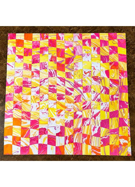 Hand-Knotted Suminagashi Artwork