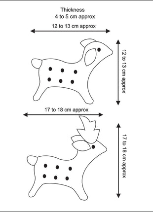 Handcrafted Spotted Fawn Wool Felt Hanging Decor – Set of 2