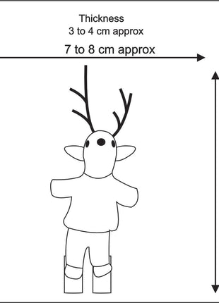 Handcrafted Whimsical Reindeer Wool Felt Hanging Toy