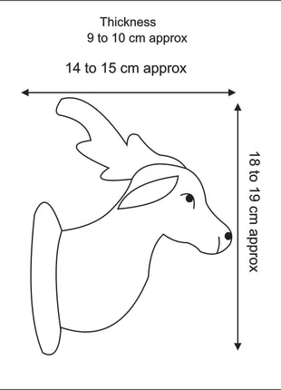 Handmade Wool Felt Deer Animal Head - Elegant Nursery Wall Decor