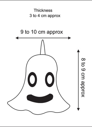 Handmade Wool Felt Ghost Hanging Ornament - Whimsical Halloween Decor