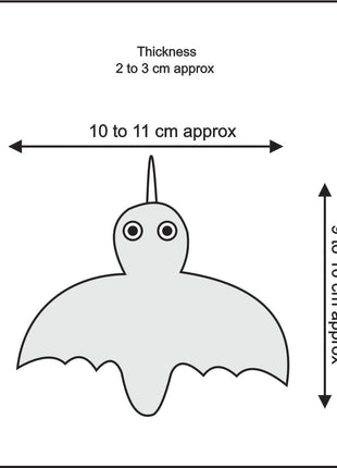 Handmade Wool Felt Bat Hanging Ornament - Spooky Halloween Decor