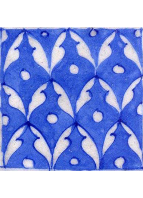 A nice white pattern on blue tile (3x3-BPT21)