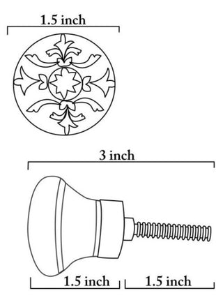 Yellow Handmade Dresser Cabinet Knob With White And Brown Design