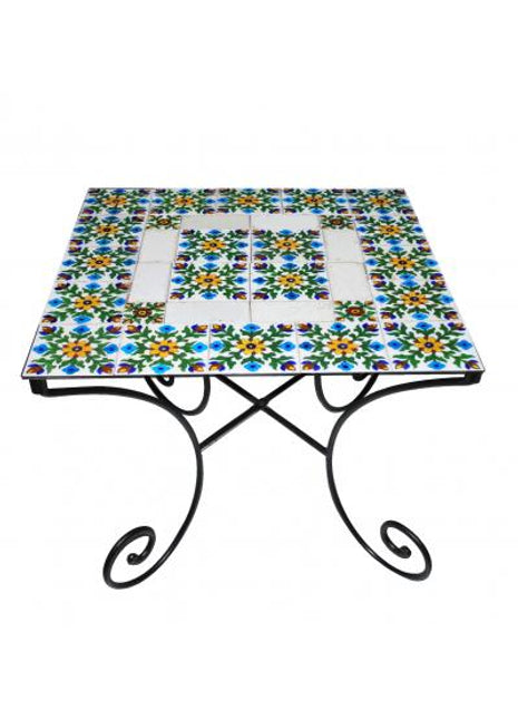 Blue Pottery Iron Coffee Table 008