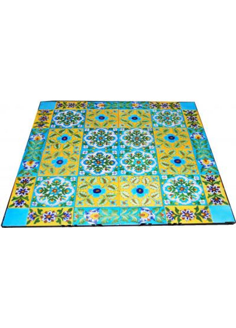 Blue Pottery Iron Coffee Table