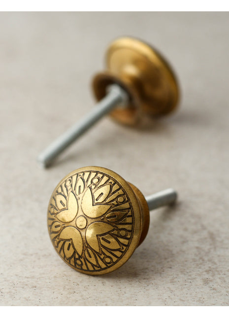 Brass Antique Round Shape Cabinet Drawer Knob