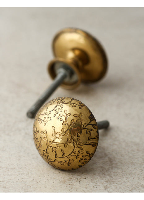Brass leaf design knob
