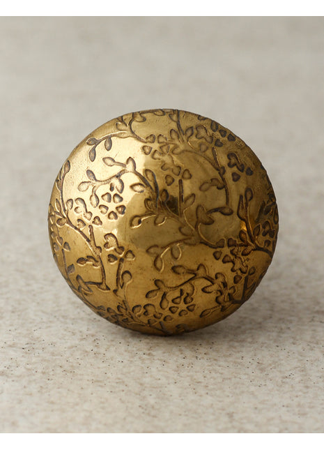 Brass leaf design knob