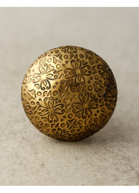 Brass Metal Cabinet Knob with Flower Design