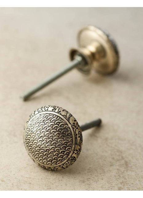 Brass Metal Knob With Silver Polished