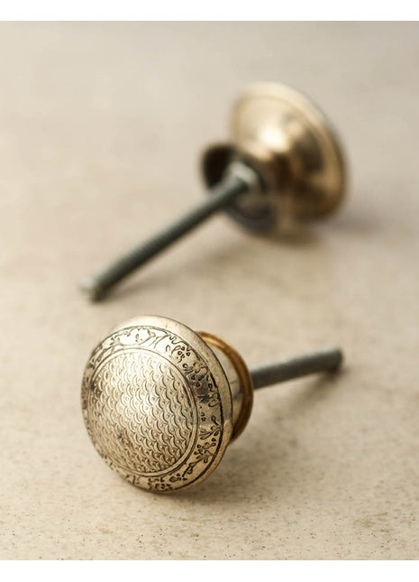 Brass Metal Knob With Silver Polished