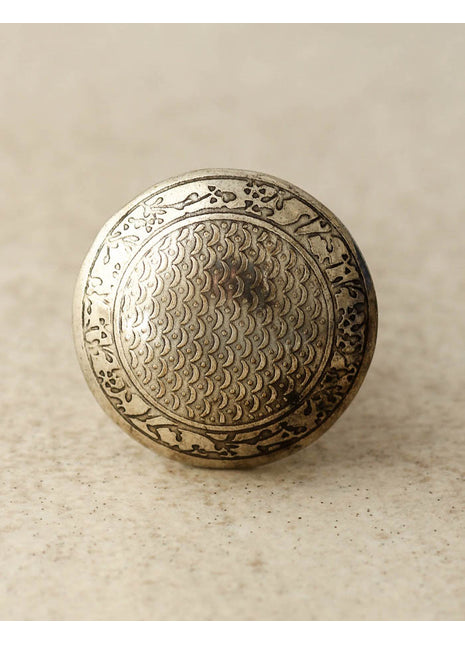 Brass Metal Knob With Silver Polished