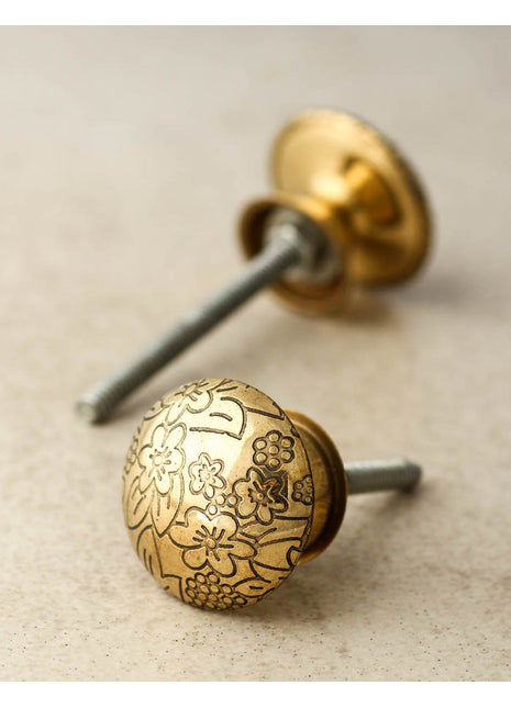 Small Metal Knob With Gold Polish