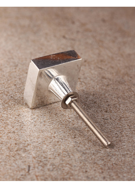 Square Silver Metal Knob