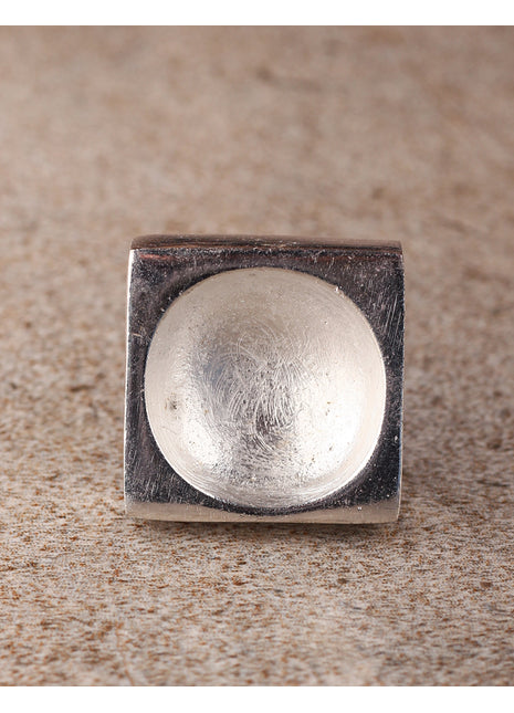 Square Silver Metal Knob