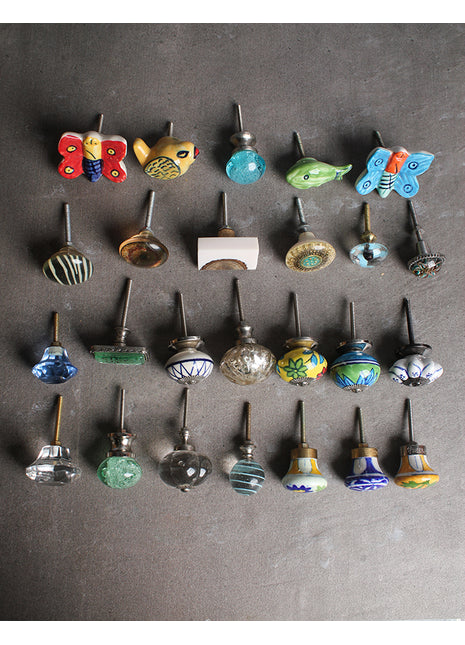 Assorted Ceramic, Glass, Metal, Resin, Pottery, or Wooden Kitchen Cabinet Drawer Door Knobs