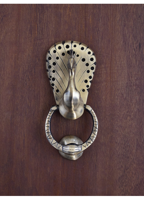 Peacock Decorative Antique Brass Door Knocker