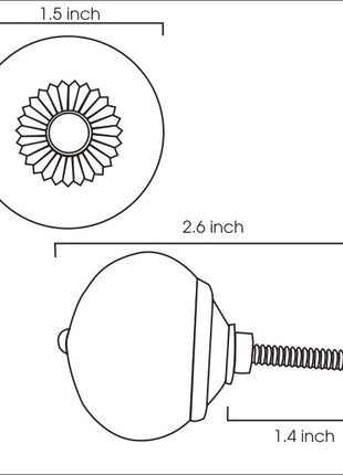 Pink Round Ceramic Door Knob With White Polka Dots