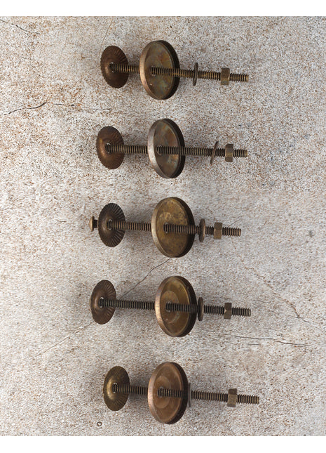 Brass Antique Set of 5 Screw