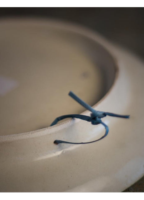 Green Leaves and Turquoise Flowers on White Base Plate 10