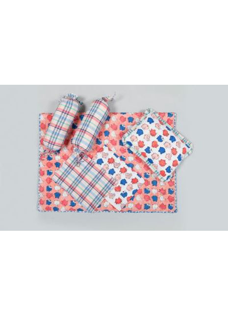 Chicks Pink Cotton Baby Bedding Set (Set of 6)