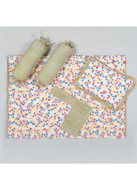 Petals Multi Color Cotton Baby Bedding Set (Set of 6)